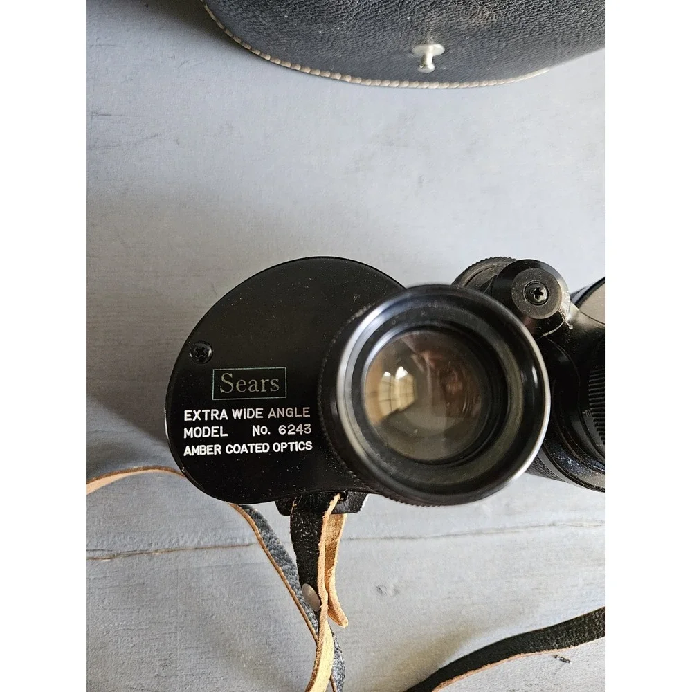Vintage Sears Binoculars Model 6243 Extra Wide Angle 7x35 MM W Case Collectible